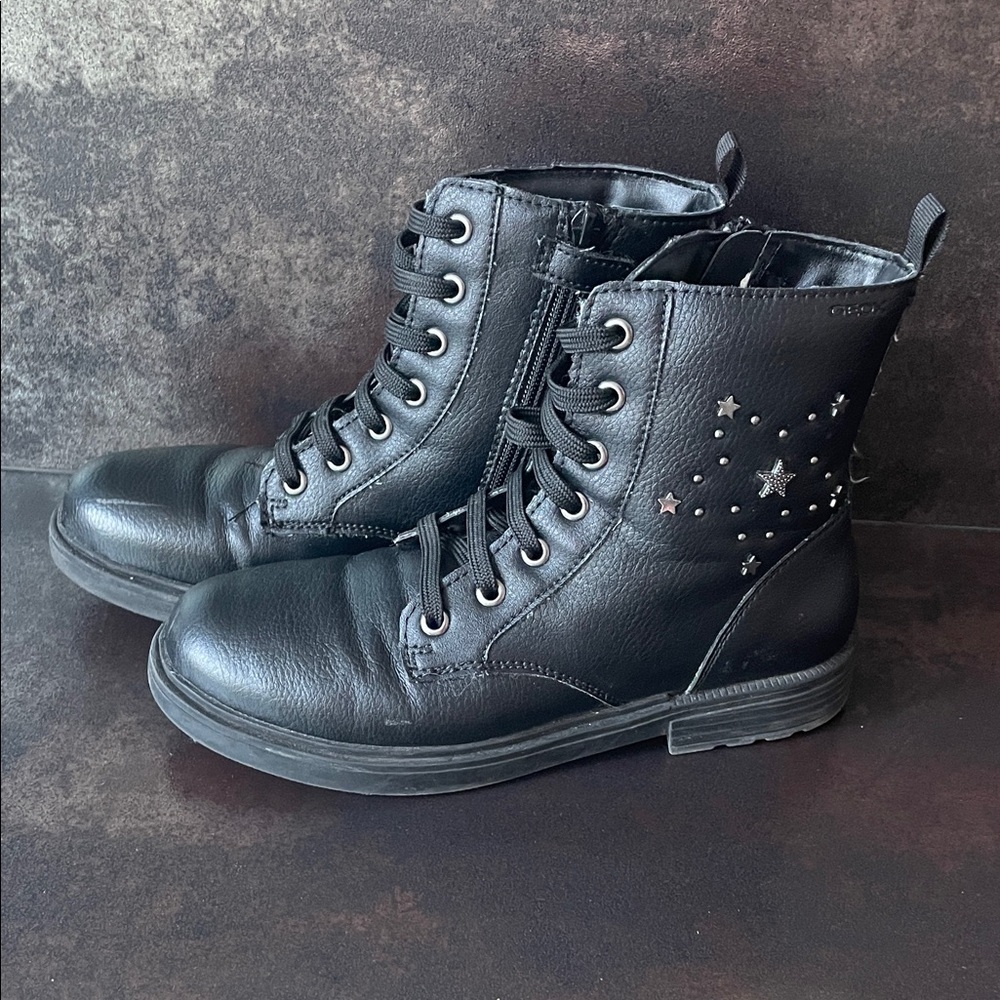 Geox Black Star-Studded Girl Boots size 4